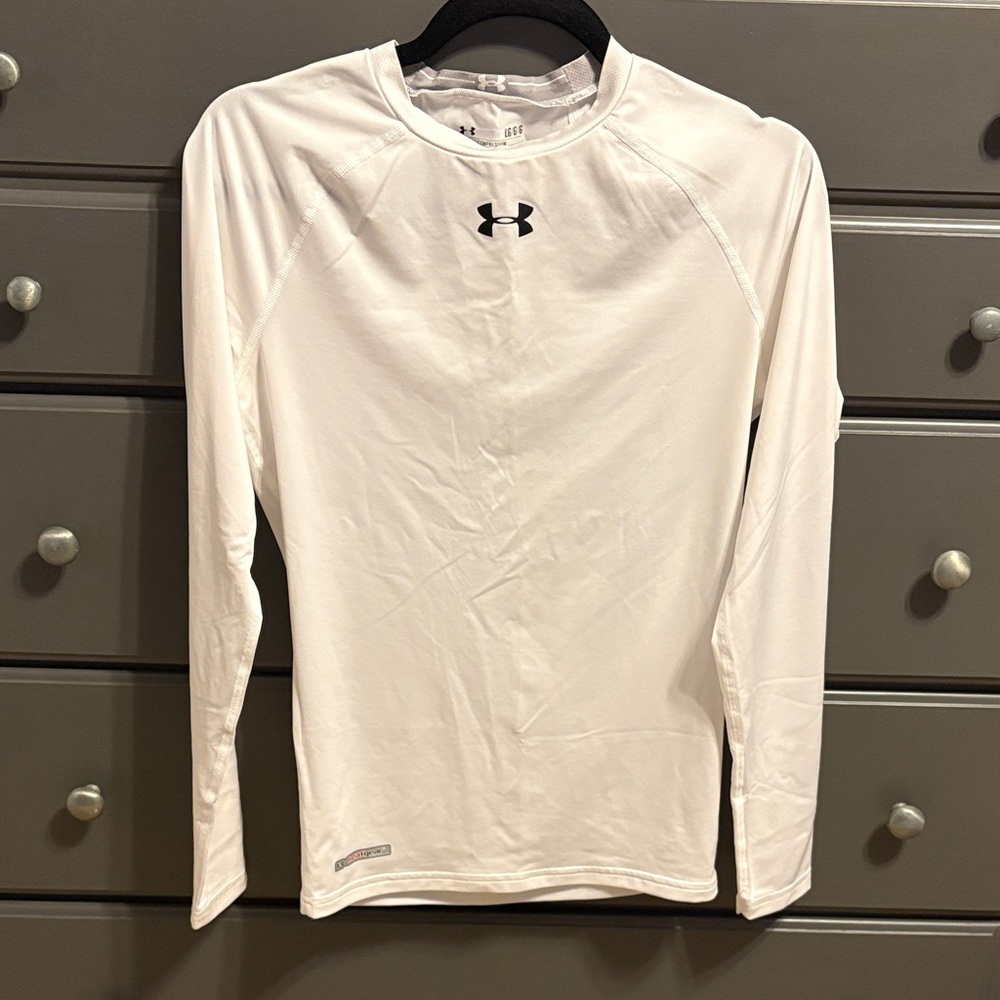 Under Armour Men's White Long Sleeve Compression Performance Tee